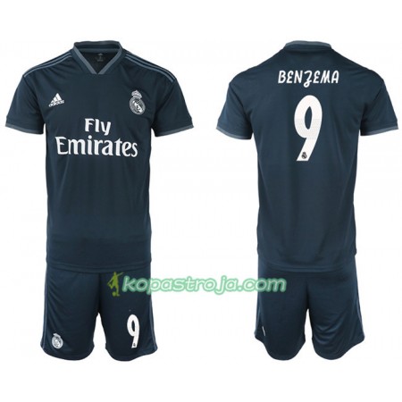 Billiga Fotbollströjor Real Madrid BENZEMA 9 Barn Borta tröja 2018/19 Kortärmad